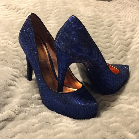 BCBGeneration Shoes - BCBG Blue Glitter Heels